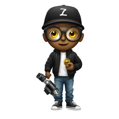 cap, hoodie and glasses boy holding tattoo machine sticker