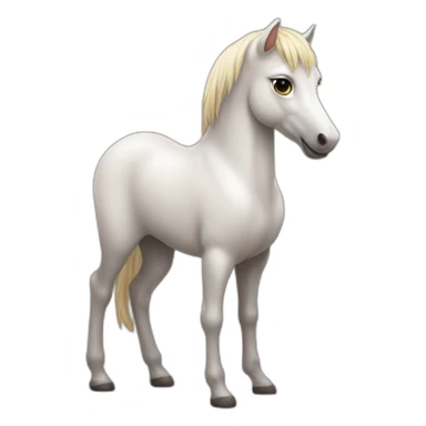 Un bébé chat sur un cheval sticker