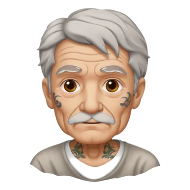 old man with lot of tattoos sticker