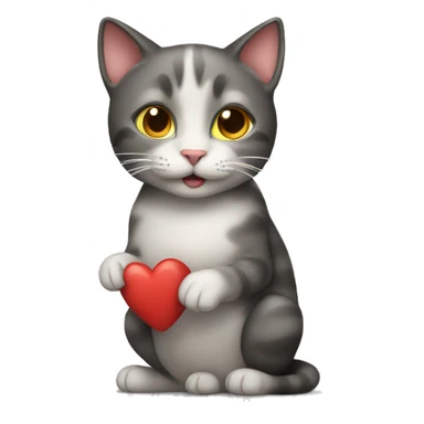 Cat sending heart sticker
