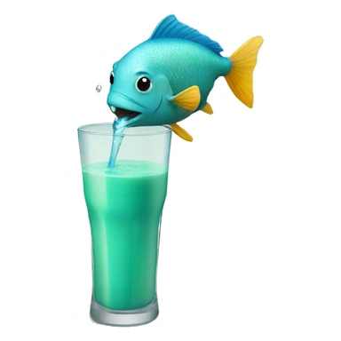 A fish drinking a smoothoe sticker