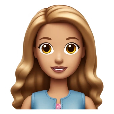 barbie with brown-haired sticker