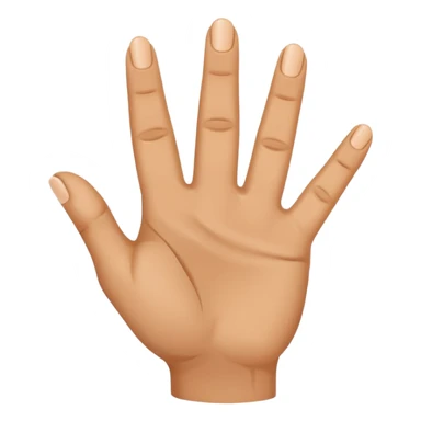 Una mano con estas características el dedo índice apuntando hacia arriba, los dedos medio y anular doblados hacia adentro, y el pulgar tocando el meñique sticker