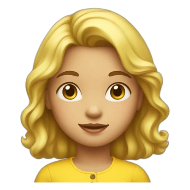 little girl with a yellow blouse sticker