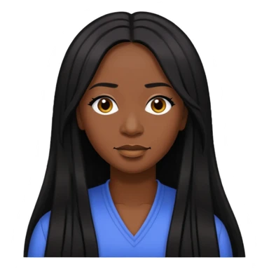 Taj from SWV with long dark skin, long black hair sticker