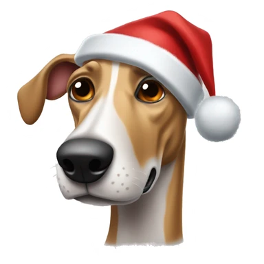 Perro galgo con gorro de navidad y rabo de ardilla sticker