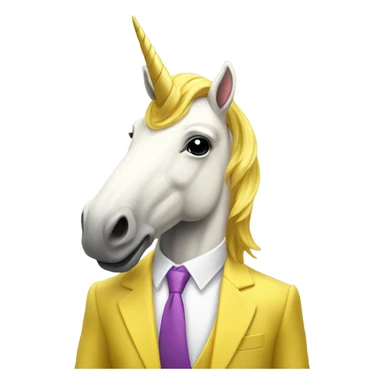 Unicorn wearing YELLOW suit sticker