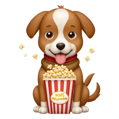 Dog eating popcorn  sticker