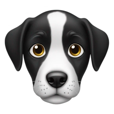 black and white puppy eyed dog sticker