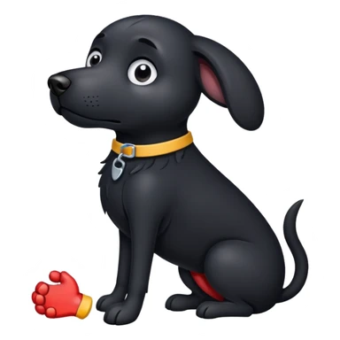 A black dog with a broken arm  sticker