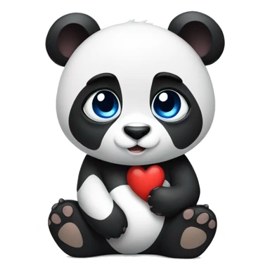 Blue eyed panda in love sticker