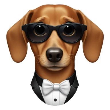 Dachshund wearing a tuxedo and sunglasses sticker