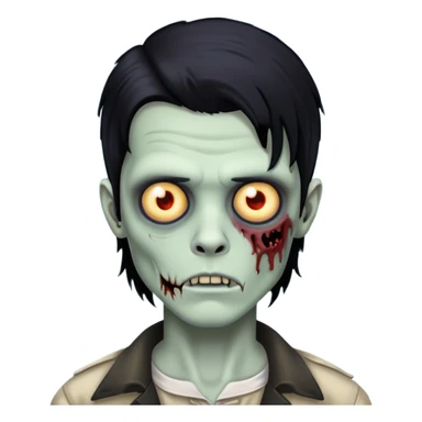 um menino zumbi com cabelo mullet preto  sticker