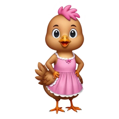 chicken in pink dress sticker