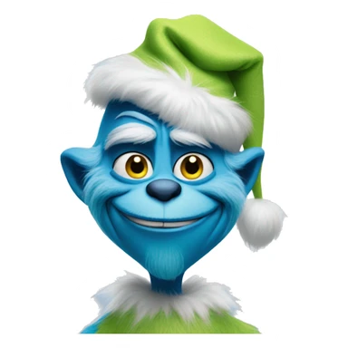 blue grinch smirking sticker