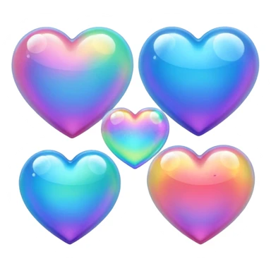 bubble hearts sticker