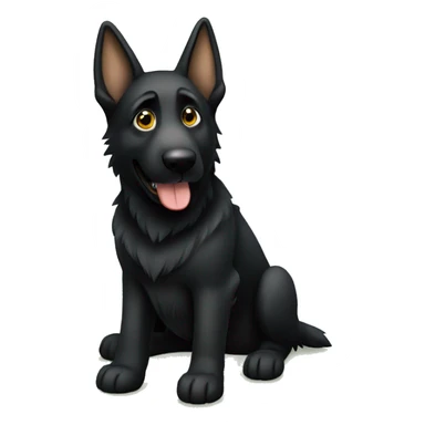 Black german shepherd playing sticker