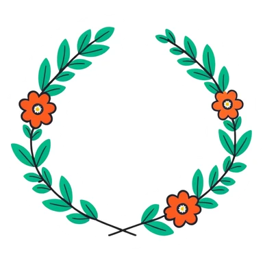 floral garland wreath sticker