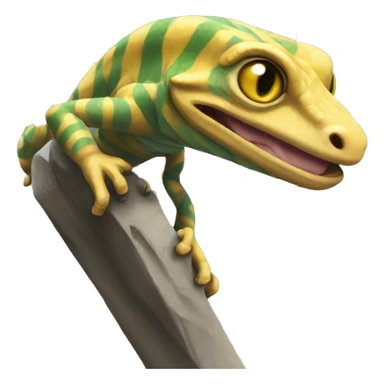 Gecko gargoyle YELLOW stripes sticker