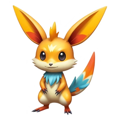 Colorful Shiny Exotic Victini-Salandit-Minccino-Emolga-Fakémon-hybrid-creature (full body)  sticker