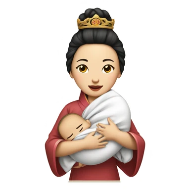 Chinese Princess Holding Swaddle Infant sticker