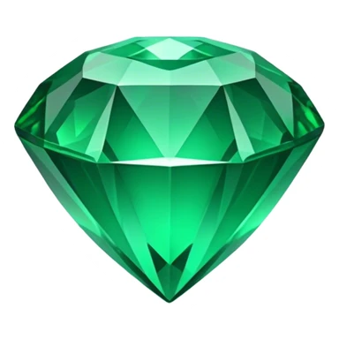 Cinematic Realistic Emerald Emoji, Deep and lush, with a vibrant green hue that catches light, creating a brilliant, sparkling effect across its polished surface. The facets of the gem catch the light in rich, deep reflections, radiating a sense of luxury and nature. Soft glowing outline, capturing the essence of natural beauty and timeless elegance in a vivid emerald. sticker