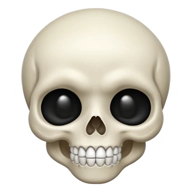 cute skull emoji with a strong jawline, mouth closed, mewing look sticker