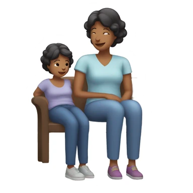 mom watching after daughter cicrle icon sticker