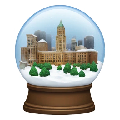 Snow globe with Milwaukee city in middle sticker