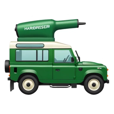 Land Rover with hairdresser written on side  sticker