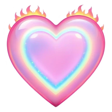 Pink heart cut opal with holographic fire effect and glowing flashes of color sticker