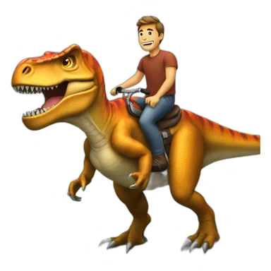 Man riding a tyrannosaurus sticker