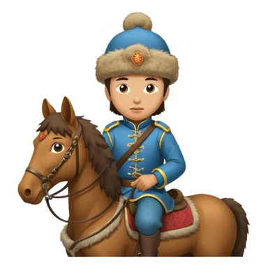 mongol soldie horse riding sticker