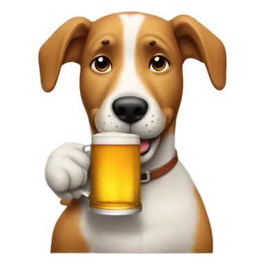 Dog drinking beer sticker