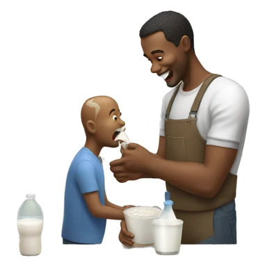 Man getting milk fed sticker