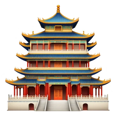 Chinese palace building structure sticker