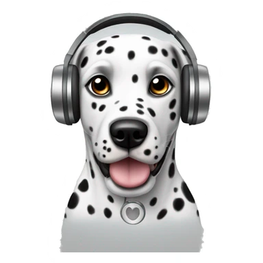 Dalmatian Dog with headphones  sticker
