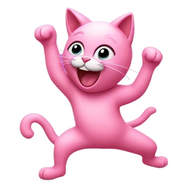 pink cat dancing in club sticker