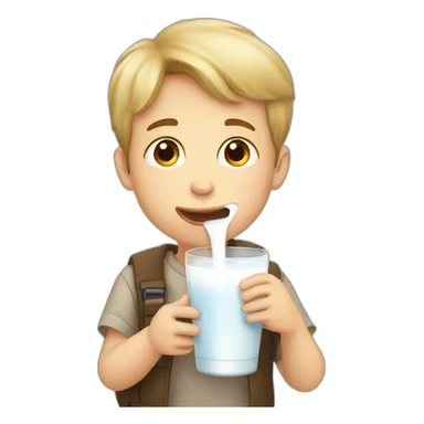 boy drinking milk sticker