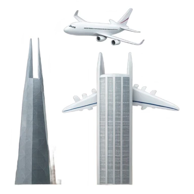 Plane and two towers sticker