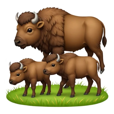 3 Bébés bison sticker