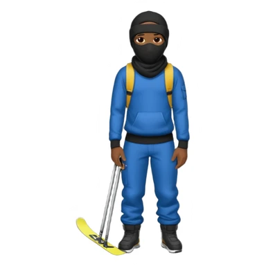 Black Man Sagging his pants with a ski mask on wearing all black sticker