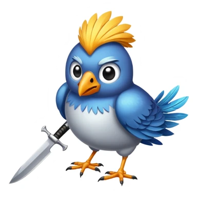 Bird with knife sticker