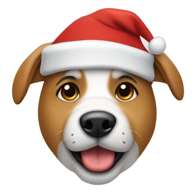 Dog wearing Santa hat sticker