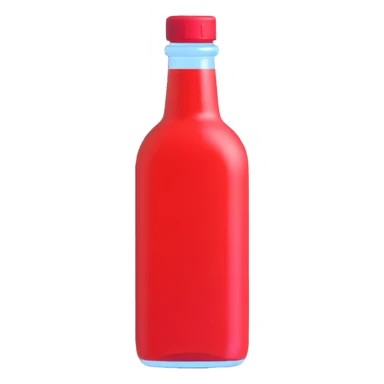 glossy glass bottle health potion with red liquid sticker