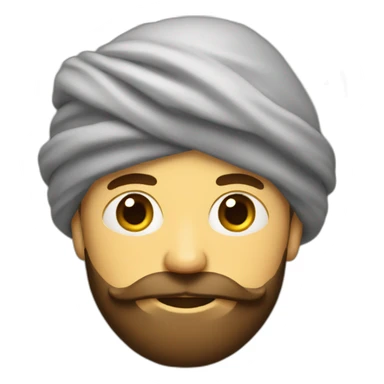 white man wearing big turban + dark brown big beard sticker