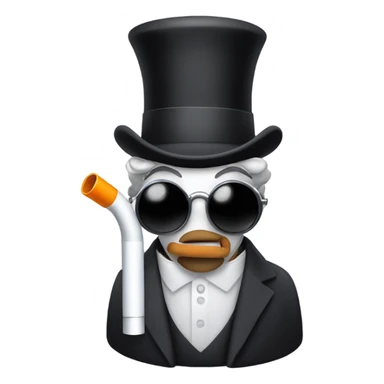 Inhaler with a top hat and a cane and a monacle sticker