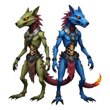 Zombie vernid-sergal-protogen-primagen-fusion-hybrid, full body sticker