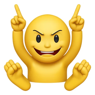 Smiley face with a attitude face and flipping his middle fingers of both hands and both feets sticker