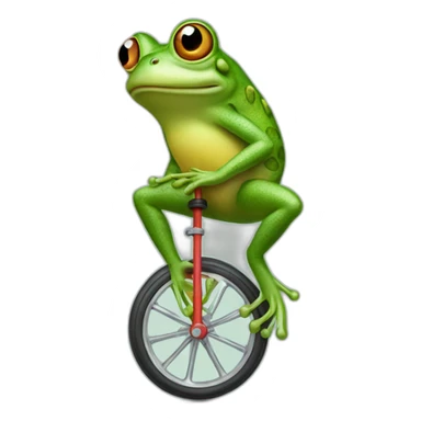 Frog on a unicycle sticker